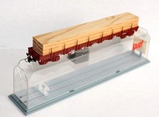 JOUEF HO 675400 FLAT RANCHER WAGON + LONG WOODEN BOARD GOODS, SNCF Res