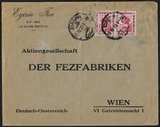 EGYPT 1920 SPHYNX 5 MILS PAIR TIED CAIRO TO VIENNA