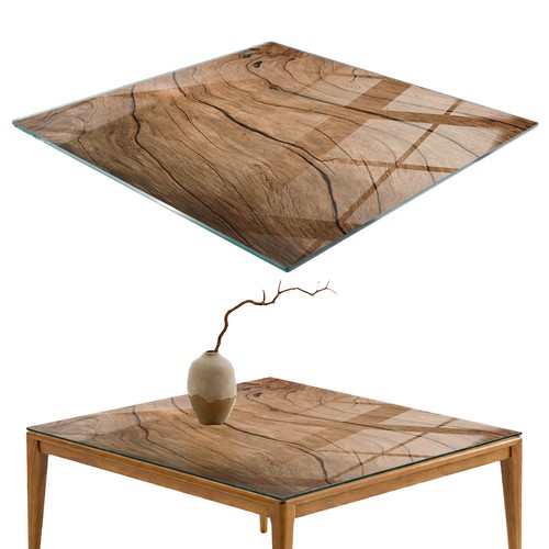 Plateau table verre - table, en