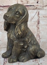 Art Déco Cocker Épagneul Chien Serre-Livre Fin Bronze Marbre Statue Solde