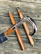 Ancienne canne à pied en bois