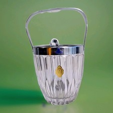 seau a glace en cristal demeyere et sa pince signée