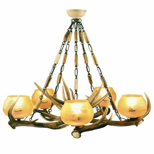 Lustre avec vrai - de, cerf