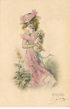 ELEGANT WOMAN with dog