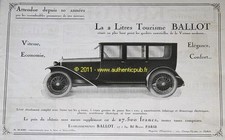 1922 ART DECO AD TWO LITER BALLOT CAR