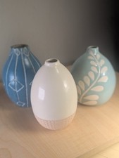 Mixed Lot Of Teardrop Ceramic Vases Studio & Commercial Cream Aqua