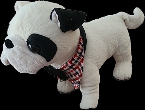 Peluche chien blanc - cb/peluche, noir