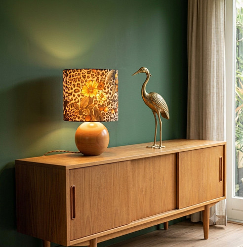 Lampe bois boule vintage - , |