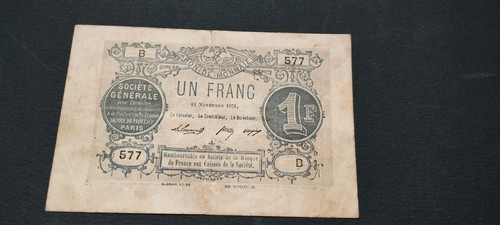 Rare billet francs société - billet, 1