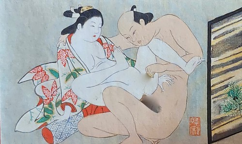 Belle estampe japonaise shunga - estampe,