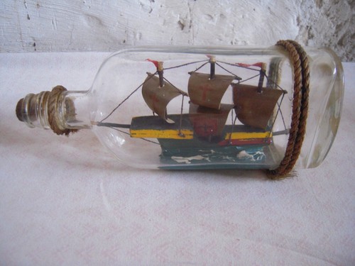 Ancien diorama bateau mats - ancien,