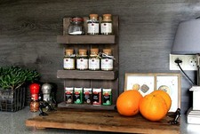 Cuisines Étagère à Épices en Bois pour La Mur Ou Debout Braun 3 Stellflächen