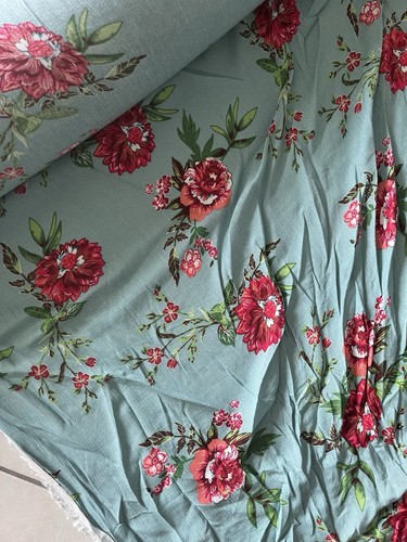 Tissus bleu fleuri - tissus, pour