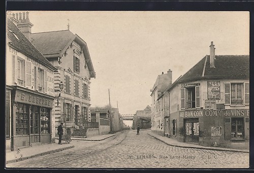 Cpa linas rue - cpa, linas,