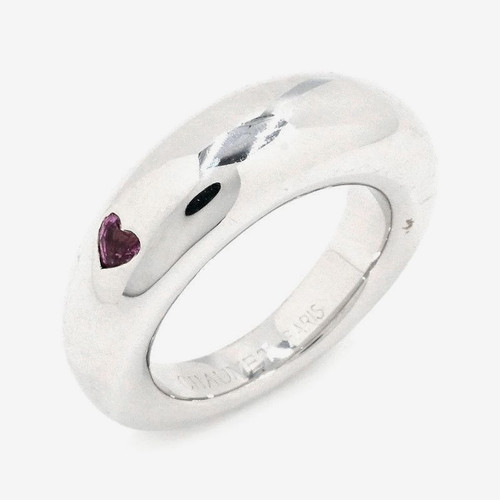 Bague dôme coeur saphir - , rose