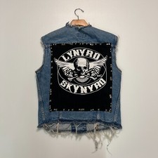 Levi's Custom Vintage Denim Vest Lynyrd Skynyrd Size L 100% Cotton