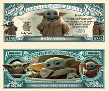 BABY YODA BILLET MILLION DOLLAR US! STAR WARS MANDALORIAN GROGU The CHILD Disney