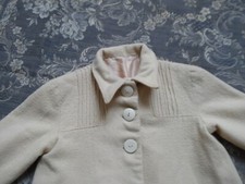 Adorable vêtement  manteau  laine  bouillie ancien 40' ,   grande poupée ,cinéma