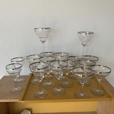 Silver Crystal Glasses Service 16 Pieces Art Deco Style 50’s France