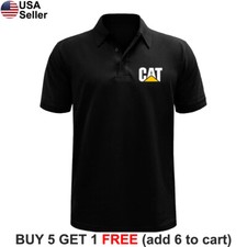 Caterpillar Polo Shirt CAT Logo Construction Equipment Bulldozer Golf Men BCA05