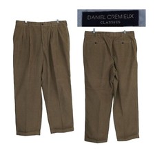 Daniel Cremieux Classics Salon Beige Corduroy Pleated Pants 38X30 Actual 37X30