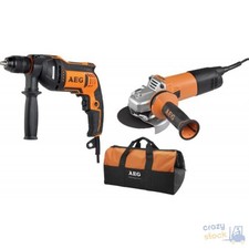 Kit Aeg Perceuse Sbe750Re + Meuleuse Ws10-115S