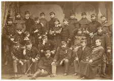 France, Second Empire, Military Group in Uniform Vintage Albumen Print 