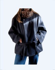 Manteau noir Eggka col