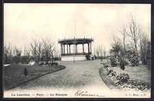 Old postcard La Louvière, park, kiosk 1905 