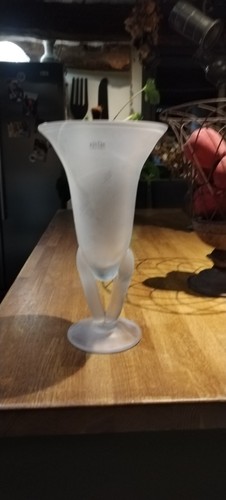 Vase vintage verre givré - vintage,