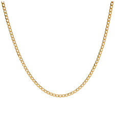 Collier Chaîne Gourmette Plate à Facettes 1.3mm Or 9 Carats 18-24 Pouces