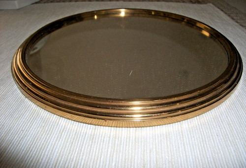 Plateau miroir rond - , chromé