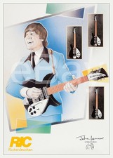 John Lennon 1990 Ltd Ed Signature Rickenbacker 330 British Promotional Poster