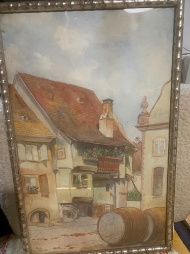 Tableau aquarelle 1908 - , signée