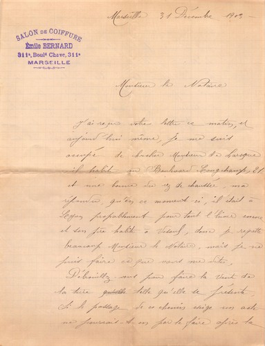 1915 lettre salon - lettre,
