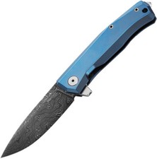 MT01DBL - Couteau LION STEEL Myto Titanium Bleu Damas
