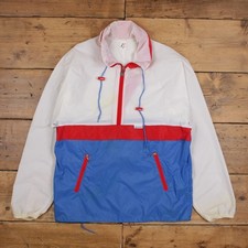 Vintage Kway Windbreaker Jacket L 90s 1/4 Zip Pullover White