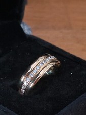 Bague alliance or 18k et diamants taille 57