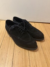 J.M. Weston Black Suede Lace Up Shoes 129374-7 Size 10E