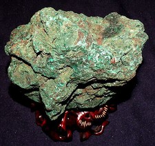 Malachite, Pierre Brute, Avec Socle, Pierre De Guérison, 2138,5g 150x130x100mm