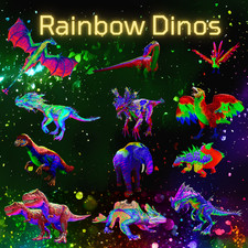 Rainbow Dinosaurs - Ark Survival Ascended ASA - PC, Xbox, PS