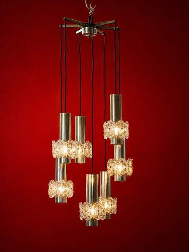 Lustre chromé années en - lustre,