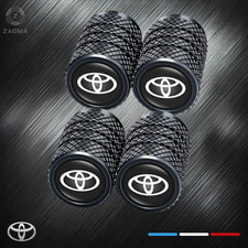 Set Of 4 Premium Black Metal Tyre Dust Valve Caps For  TOYOTA All Models