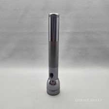 Vintage Maglite LED Flashlight Silver Compact 12" 2-D Cell Water Resistance