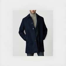 BALIBARIS new Homme Manteau Edward NAVY - Men’s Coat Size 44- Wool/Cashmere
