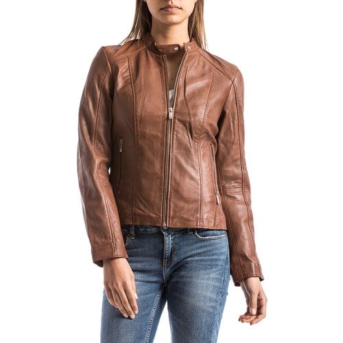 Veste cuir femme blue - cuir,