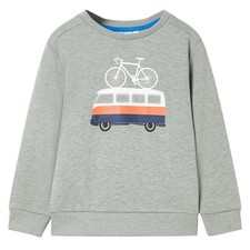 Sweatshirt pour Enfants Vêtement Col Côtelé Tout-petits Mélange Kaki Clair 128 v