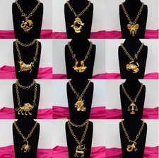 Schiaparelli Retro 12 Constellation Series Necklace Sweater Chain Jewelry Set