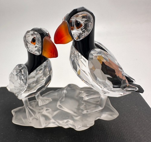 Swarovski crystal puffins - , bird