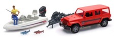 NEWRAY - Vehicule tout terrain JEEP avec remorque et bateau - 1/18 - NEW37186